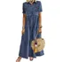 Vestido Longo Com Saia Jeans Feminina, Vestido Longo Com