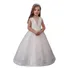 Vestido Longo Daminha Festa Branco Renda Luxo Tam 5 Anos
