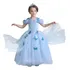 Vestido Longo De Festa Fantasia Cinderela Princesa Luxo Azul