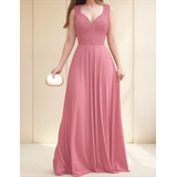 Vestido Longo De Festa Para Madrinha Com Renda No Busto
