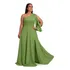 Vestido Longo De Festa Plus Size Ombro Único Com Fenda Ps49