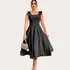 Vestido Longo De Linho Forrado Com Lacinho No Ombro Bojo
