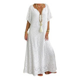 Vestido Longo De Renda Decote V Soltinho Festa Casamento 64
