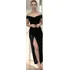 Vestido Longo De Veludo Com Fenda