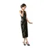 Vestido Longo Dragâo E Fênix Preto - Frente Única