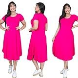 Vestido Longo E Leve Moda Casual Feminina Confortável E Elegante Apto Para Grávidas Gestantes  As2  Alpha  M  Regular  Regular  Rosa Pink 