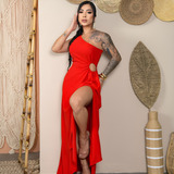 Vestido Longo Elegante Fenda