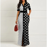 Vestido Longo Estampa Bolinhas