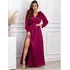 Vestido Longo Estampa Floral Com Fenda Casamentos E Festas