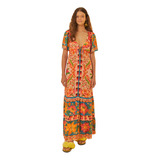 Vestido Longo Estampado Cor