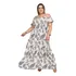 Vestido Longo Estampado Feminino Plus Size Babado Ciganinha