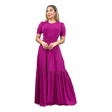 Vestido Longo Estampado Moda