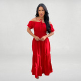 Vestido Longo Evangelico Ciganinha Fluido Moda Luxo Festa