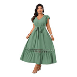 Vestido Longo Feminino Acinturado