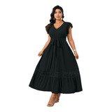 Vestido Longo Feminino Acinturado