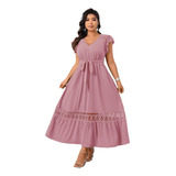 Vestido Longo Feminino Acinturado