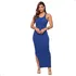 Vestido Longo Feminino Amarração Fenda Elegante Tendência 