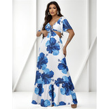 Vestido Longo Feminino Estampado