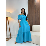 Vestido Longo Feminino Evangélico Chique Soltinho Ciganinha