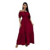 Vestido Longo Feminino Evangélico Chique Soltinho Ciganinha