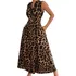Vestido Longo Feminino Festas Baladas Print Leopard Crass