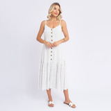 Vestido Longo Feminino Lastex Costas Alcinha Soltinho Poa