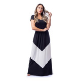 Vestido Longo Feminino Listrado