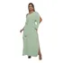Vestido Longo Feminino Manga Única Fenda Delicado Moda Festa