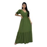 Vestido Longo Feminino Manga