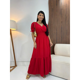 Vestido Longo Feminino Manga