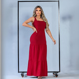 Vestido Longo Feminino Rodado De Alcinha Moda Evangelica