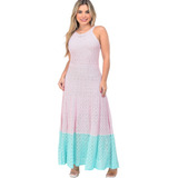 Vestido Longo Feminino Tricot Rendado Chá Revelação Gestante