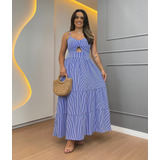 Vestido Longo Feminino Viscose Com Bojo Moda Frete Grátis