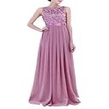Vestido Longo Feminino YiZYiF De Crochê Com Renda Para Madrinha De Casamento Vestido Formal Para Formatura Festa Plum 8