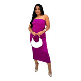 Vestido Longo Fenda Festa