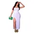 Vestido Longo Fenda Lateral Amarração Festa Feminino Alcinha