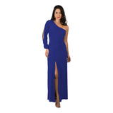 Vestido Longo Fenda Manga
