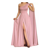 Vestido Longo Festa Madrinha Manga Capa Longa