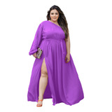 Vestido Longo Festa Plus Size Elegante Casamento Madrinha