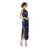 Vestido Longo Flor De Cerejeira Azul - Frente Única