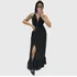 Vestido Longo Forrado De Bolinha Tecido De Viscose