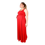 Vestido Longo Gestante Roupa Grávida Plussize Malha Brinde