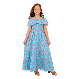 Vestido Longo Infantil Juvenil Ciganinha Lastex Luxo Rodado