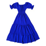 Vestido Longo Infantil Juvenil Com Manguinha Ciganinha Luxo