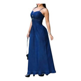 Vestido Longo Jeans Elastano