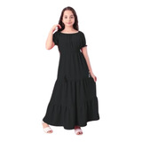 Vestido Longo Juvenil Infantil Manga Ciganinha Festa Luxo