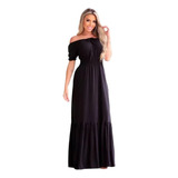 Vestido Longo Lastex Na