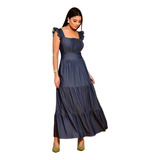 Vestido Longo Luxo Jeans