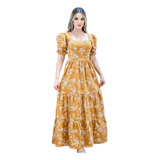 Vestido Longo Luxo Manga Curto 3 Marias