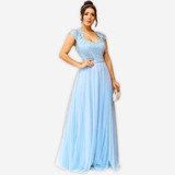 Vestido Longo Madrinha Manguinha Plus Alça Larga Plus 52